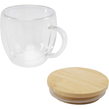 Logotrade promotional item image of: Lenora 250 ml glass cup with bamboo lid