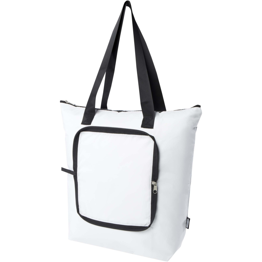 Logo trade promotional merchandise image of: EcoFold RPET foldable tote cooler bag 15L