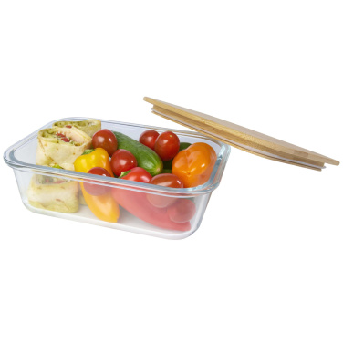 Logo trade advertising products image of: Roby glass lunch box with bamboo lid