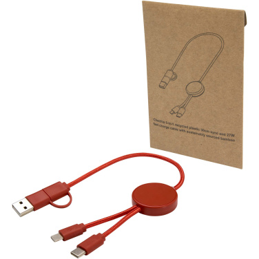 Logotrade corporate gift picture of: Citala 5-in-1 recycled plastic 30 cm data sync and 27W fast charge cable
