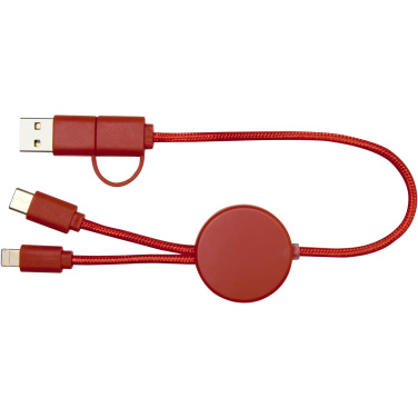 Logo trade promotional product photo of: Citala 5-in-1 recycled plastic 30 cm data sync and 27W fast charge cable