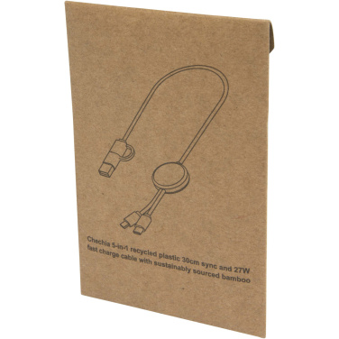 Logo trade promotional product photo of: Citala 5-in-1 recycled plastic 30 cm data sync and 27W fast charge cable