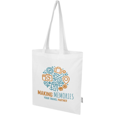 Logo trade promotional giveaways image of: Madras Blend 140 g/m² GRS recycled cotton tote bag 7L
