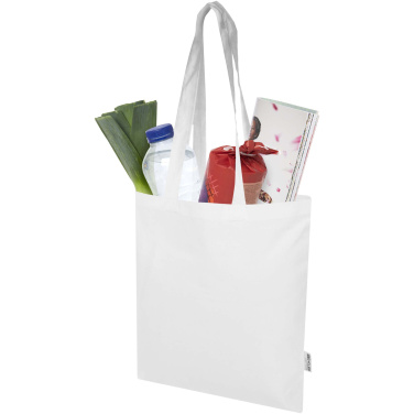 Logotrade advertising products photo of: Madras Blend 140 g/m² GRS recycled cotton tote bag 7L