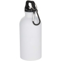 Oregon 400 ml matte RCS recycled single wall stainless steel water bottle with carabiner, White