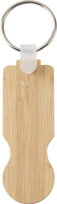 Logo trade promotional giveaways picture of: Ronan bamboo trolley keychain
