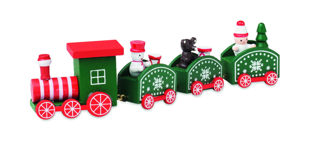 Logo trade promotional items image of: Wooden Christmas train