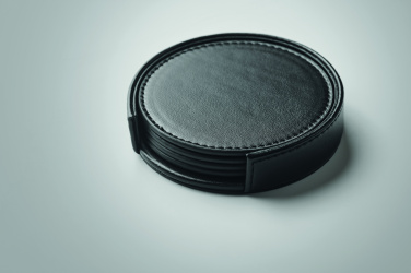 Logo trade promotional gifts image of: Set of 4 PU coasters