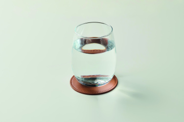 Logo trade advertising products image of: Round coaster in PU