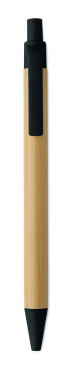 Logo trade promotional merchandise image of: Push button ball pen in bamboo