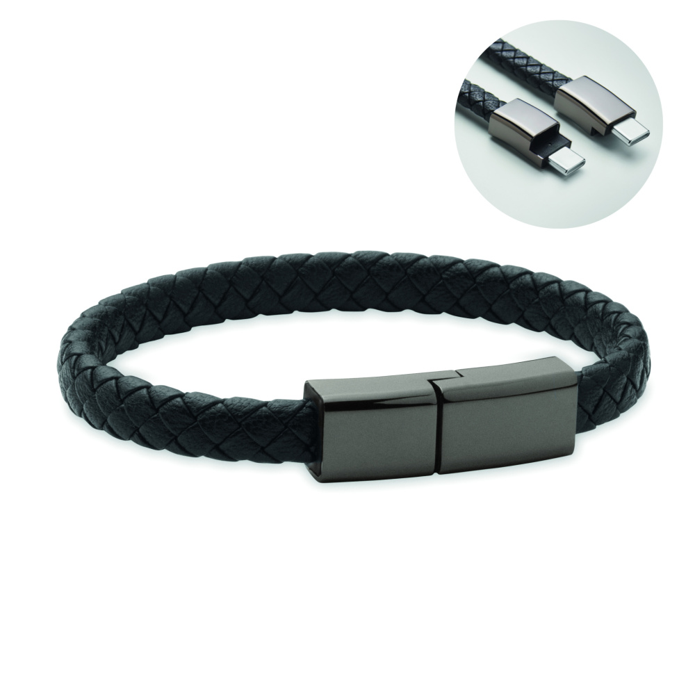 Logotrade promotional item image of: Braided bracelet cable type-C