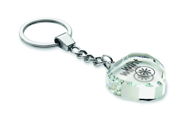Logo trade advertising product photo of: Glass heart award key ring