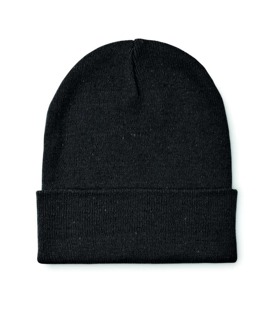 Logo trade promotional gifts image of: Knitted beanie with cuff