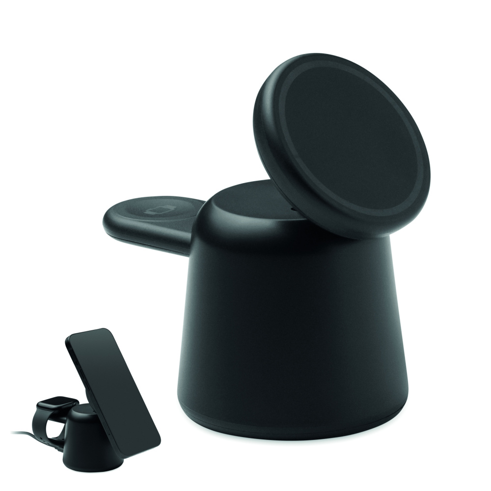 Logo trade promotional products image of: 3 in 1 wireless charger 15W