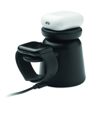 Logotrade promotional giveaway image of: 3 in 1 wireless charger 15W