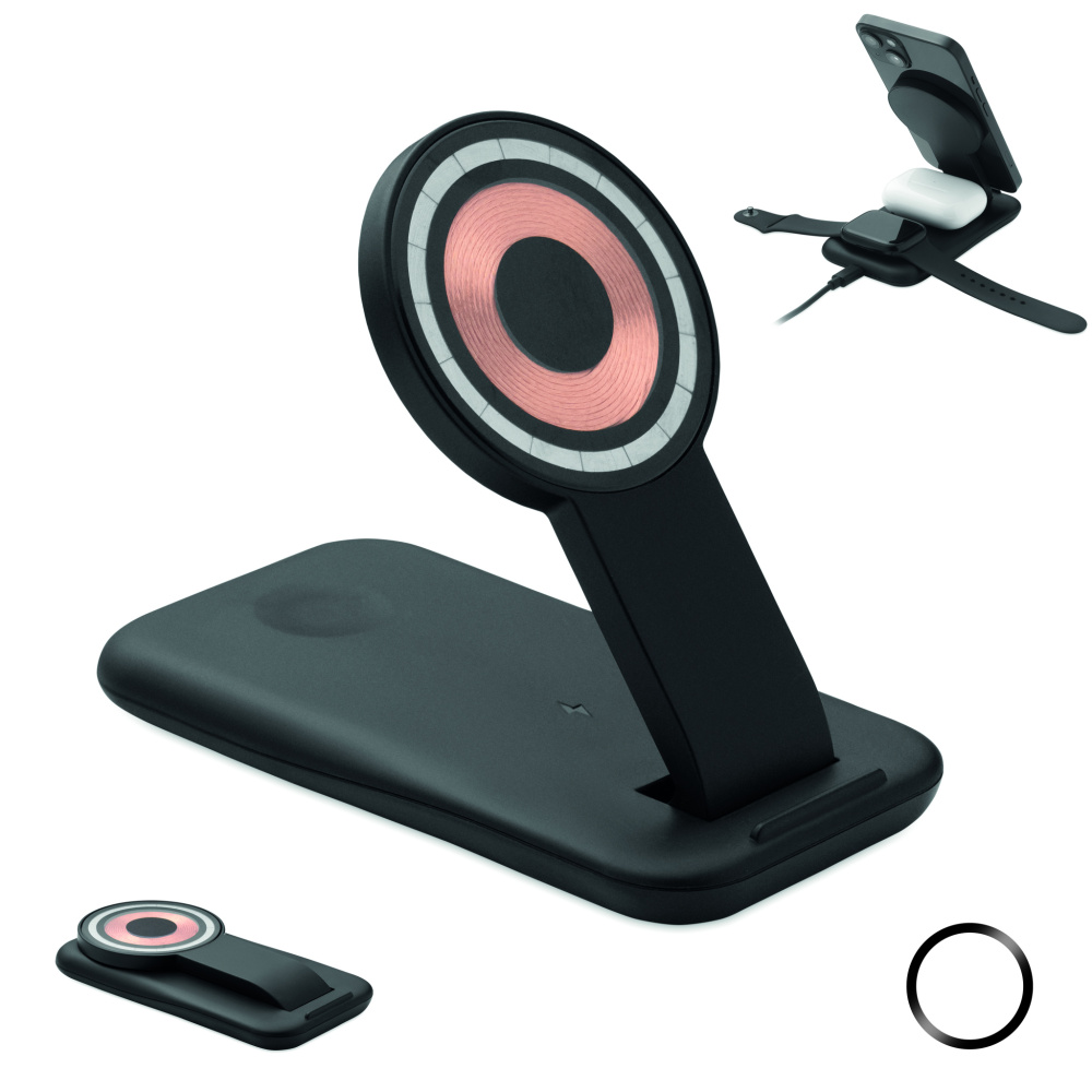 Logotrade promotional giveaways photo of: 3 in 1 wireless charger 15W