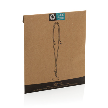 Logo trade promotional gifts picture of: LoopAmp RCS RPET adjustable phone cord with 60W cable