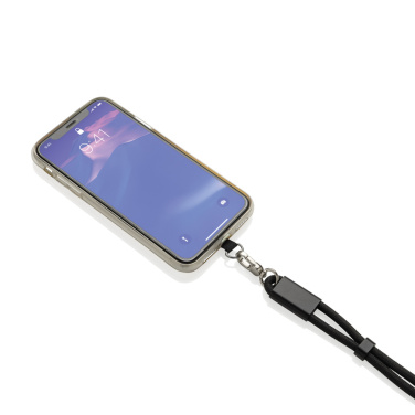 Logotrade promotional gift picture of: LoopAmp RCS RPET adjustable phone wrist strap 60W cable