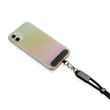 Logotrade advertising product image of: LoopAmp RCS RPET adjustable phone wrist strap 60W cable