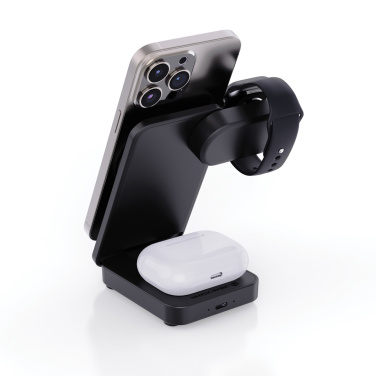 Logo trade business gifts image of: Urban Vitamin Arcadia RCS rplastic 15W 3in1 magnetic charger