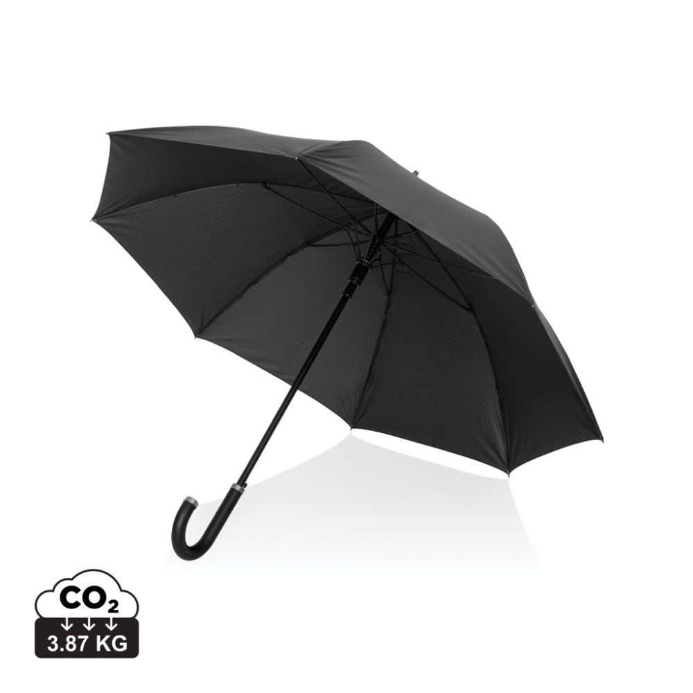 Logo trade promotional gifts image of: Swiss Peak Vero Aware™ RPET 25” umbrella w luxe handle