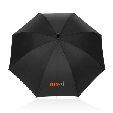 Logo trade corporate gift photo of: Swiss Peak Vero Aware™ RPET 25” umbrella w luxe handle