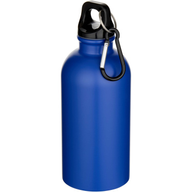 Logotrade corporate gift image of: Oregon 400 ml matte RCS recycled single wall stainless steel water bottle with carabiner