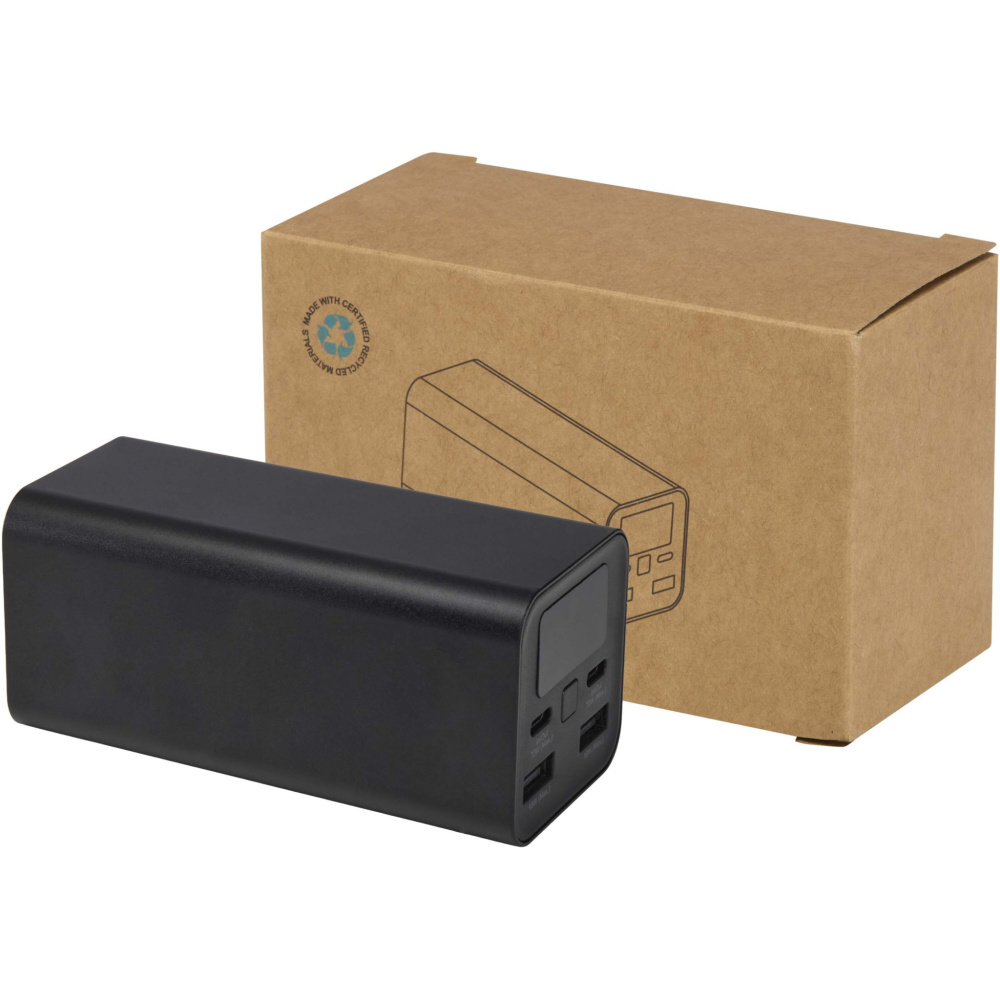 Logo trade corporate gifts picture of: Acamar 20.000 mAh 70W recycled aluminium laptop power bank