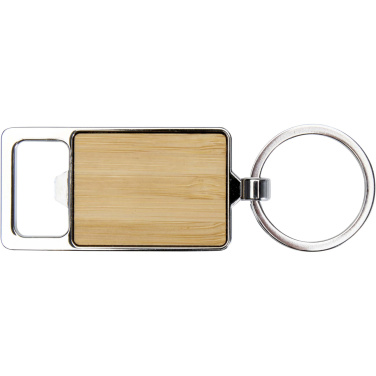 Logo trade promotional items picture of: Snapper bamboo keychain with bottle opener