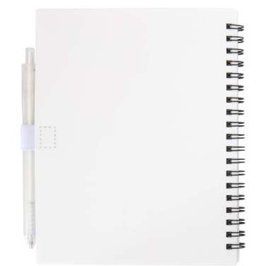 Logo trade promotional giveaways picture of: Niove recycled plastic soft cover notebook and ballpoint pen set (blue ink)