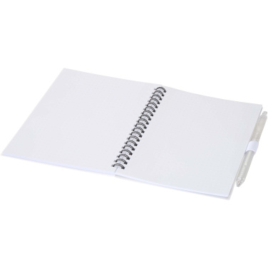 Logotrade promotional gift picture of: Niove recycled plastic soft cover notebook and ballpoint pen set (blue ink)