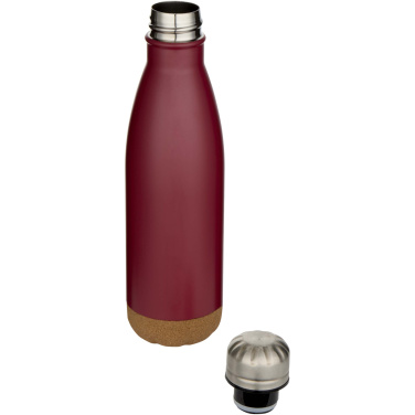 Logotrade promotional products photo of: Cove 500 ml double wall vacuum insulated stainless steel water bottle with cork details