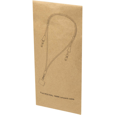 Logo trade corporate gifts image of: Funi recycled plastic smartphone lanyard with built-in data sync and 100W fast charge 5-in-1 cable