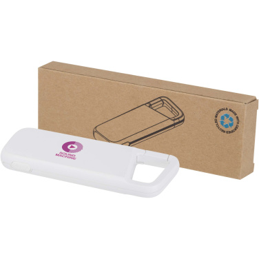 Logo trade corporate gifts picture of: Alkes 5000 mAh 12W recycled plastic water resistant power bank with carabiner