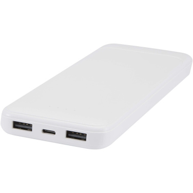 Logotrade advertising product image of: Adhil 10.000 mAh 10W recycled plastic power bank with 2 built-in cables