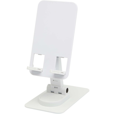 Logotrade promotional merchandise image of: Alhena recycled plastic foldeable phone holder with metal desk stand