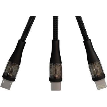 Logo trade promotional products picture of: SCX.design C51 60W 5-in-1 rPET fast charging cable with display