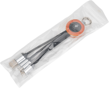 Logotrade advertising product image of: 4-in-1 cable with elighted logo in a wooden casing