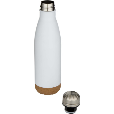 Logo trade promotional product photo of: Cove 500 ml double wall vacuum insulated stainless steel water bottle with cork details