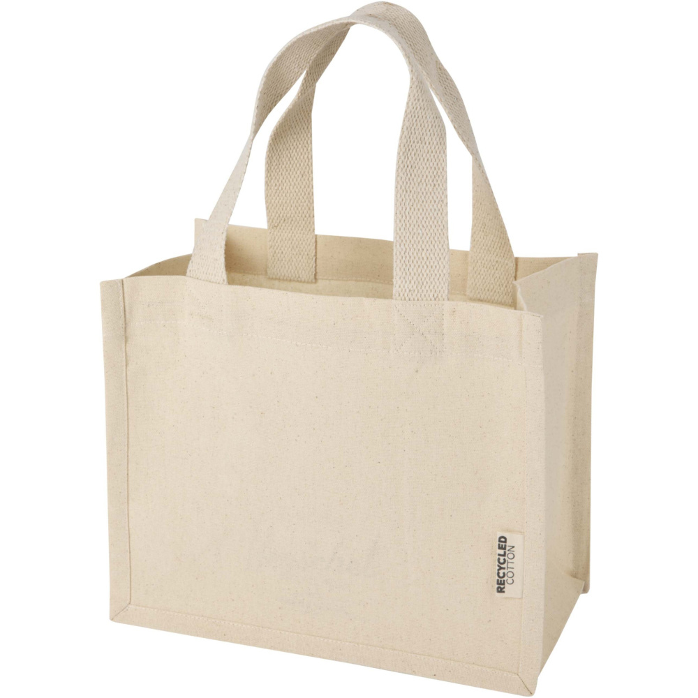 Logo trade promotional giveaways image of: Odessa 220 g/m² GRS recycled cotton mini gusset tote bag 9L