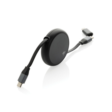 Logo trade promotional product photo of: Terra RCS recycled aluminium retractable 240W 2-in-1 cable
