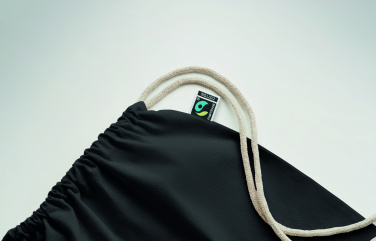 Logo trade promotional products image of: Drawstring bag Fairtrade 180gr