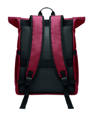 Logo trade corporate gifts image of: Rolltop laptop rucksack 600D
