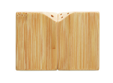 Logo trade promotional merchandise image of: Bamboo salt & pepper set