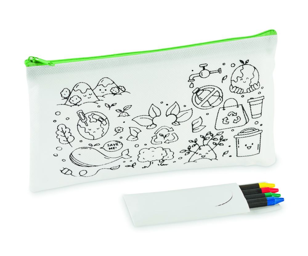 Logo trade promotional gift photo of: Pencil case with 4 crayons
