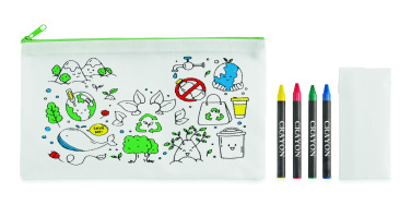 Logo trade promotional merchandise picture of: Pencil case with 4 crayons