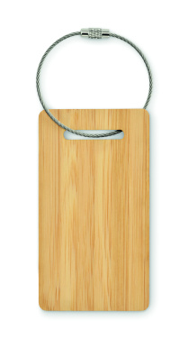 Logo trade promotional item photo of: Bamboo luggage tag