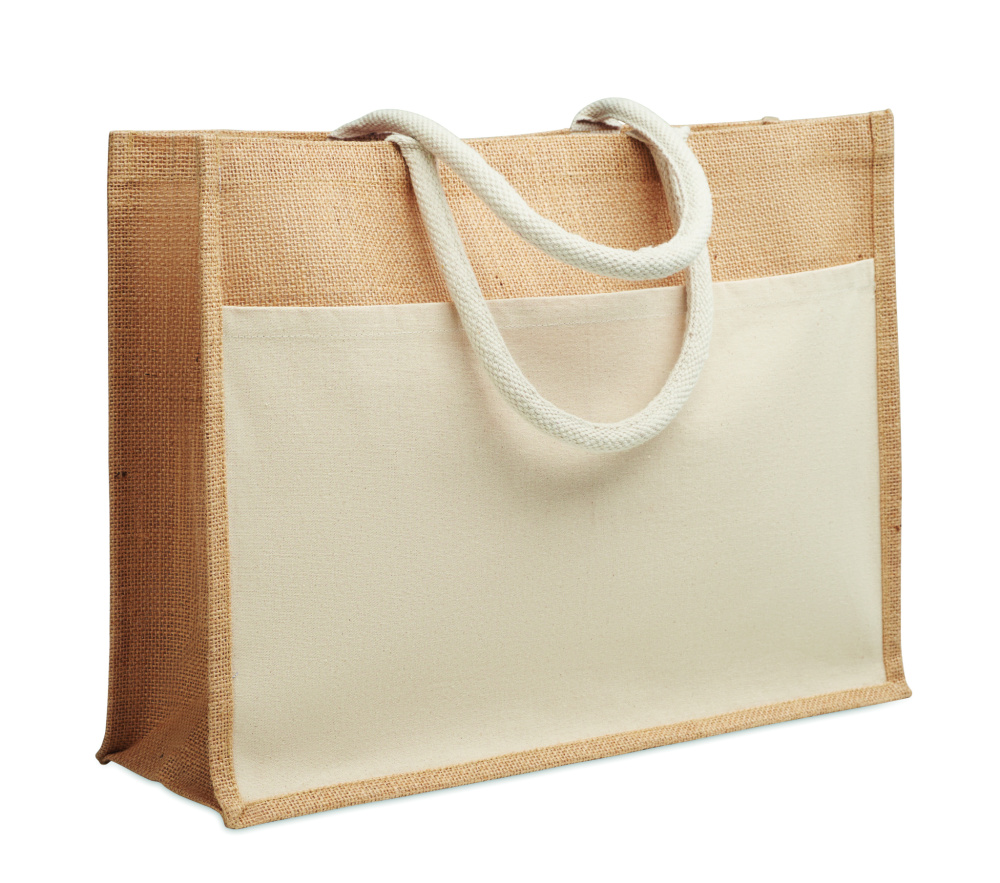 Logo trade promotional giveaways image of: Jute shopping bag
