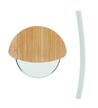 Logo trade advertising product photo of: Round bamboo pizza cutter