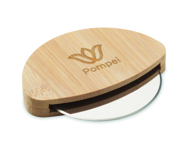 Logotrade business gift image of: Round bamboo pizza cutter